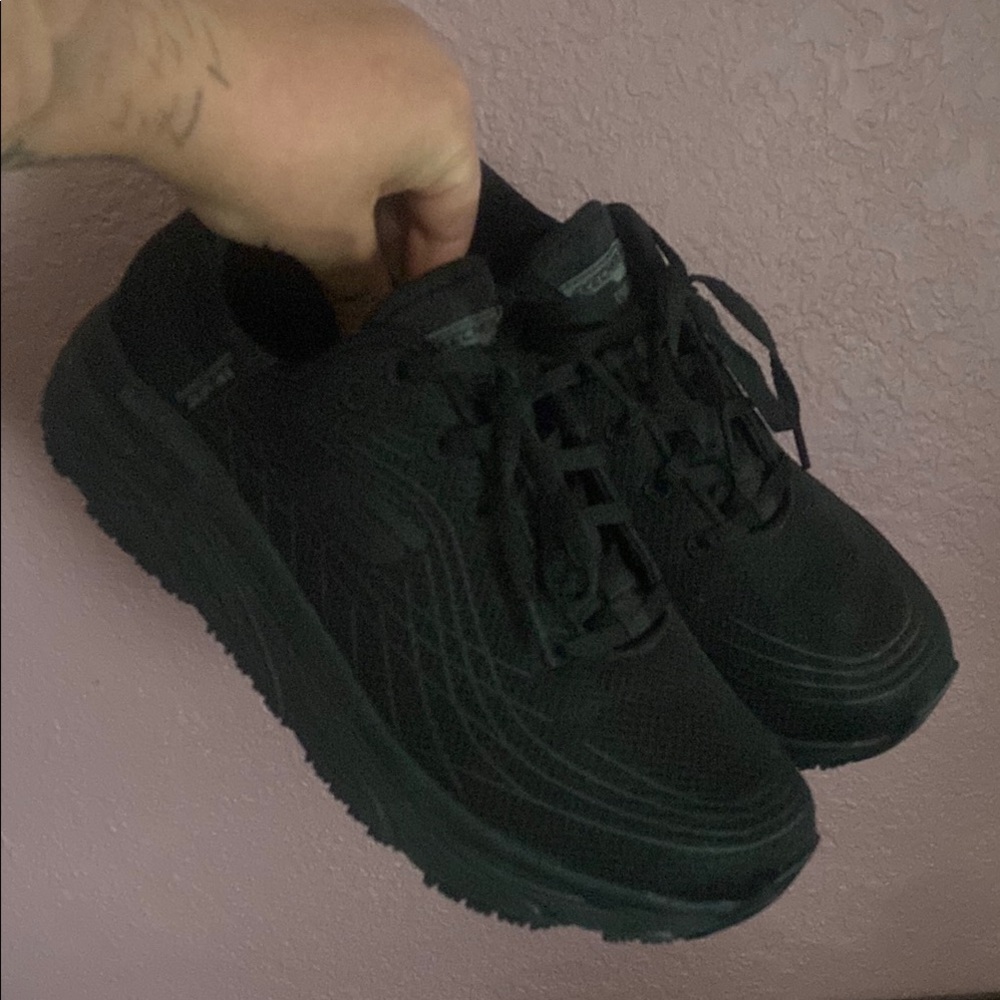 Skechers Black Lace-Up Sneakers